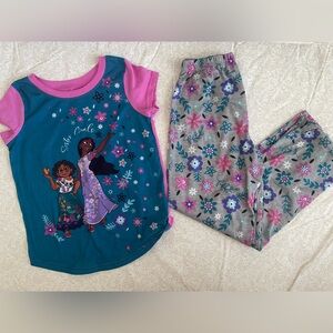 Encanto Sister Goals Pajama Set Girls Sz 10 Graphic Tee and Pants Colorful Cozy